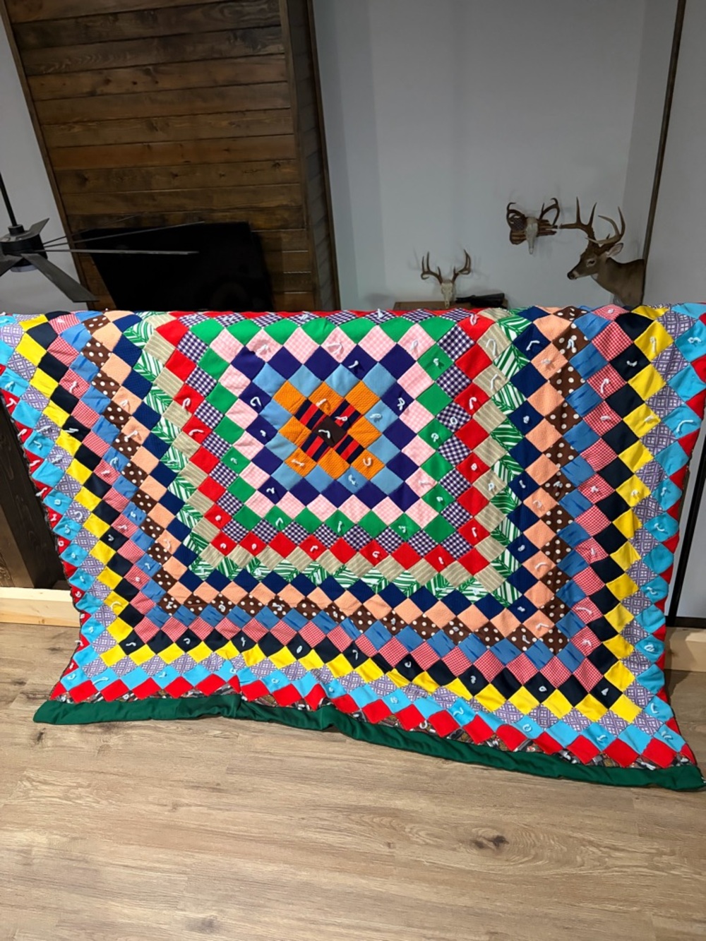 Colorful Patchwork Quilted Throw Blanket - Multicolor